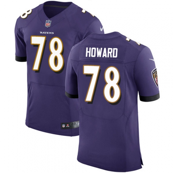 Men's Nike Baltimore Ravens #78 Austin Howard Elite Purple Team Color NFL Jersey - Ujersey