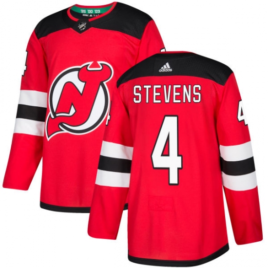 Men's Adidas New Jersey Devils #4 Scott Stevens Authentic Red Home NHL Jersey - Ujersey