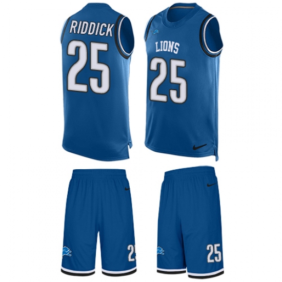 Men's Nike Detroit Lions #25 Theo Riddick Limited Light Blue Tank Top Suit NFL Jersey - Ujersey