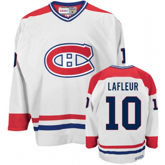 Men's CCM Montreal Canadiens #10 Guy Lafleur Premier White CH Throwback NHL Jersey - Ujersey
