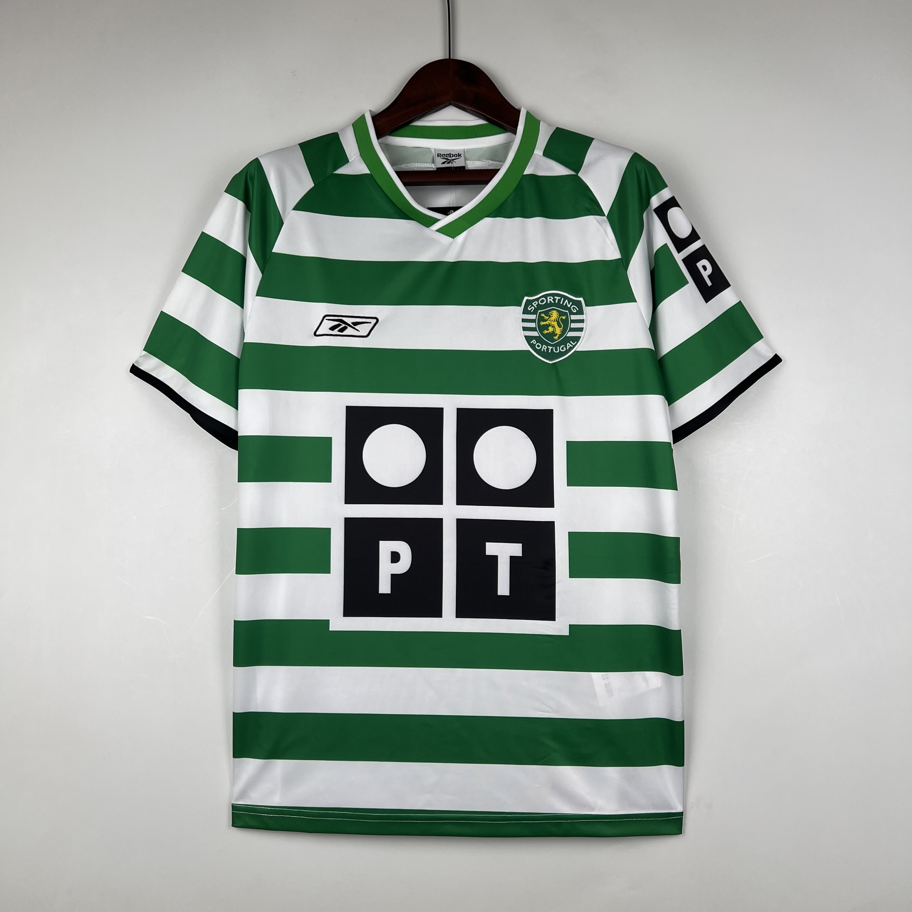 Sporting CP Retro Soccer Jersey Home Custom Shirt 2003/04 - ujerseystore