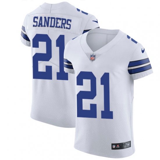 Men's Nike Dallas Cowboys #21 Deion Sanders Elite White NFL Jersey - Ujersey