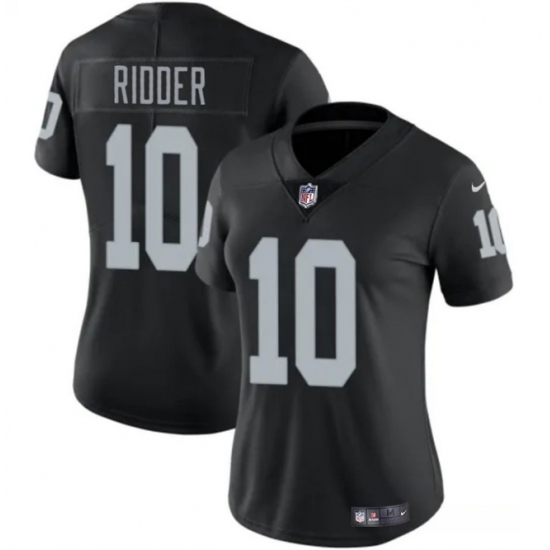 Women's Las Vegas Raiders #10 Desmond Ridder Black Vapor Stitched Jersey(Run Small)