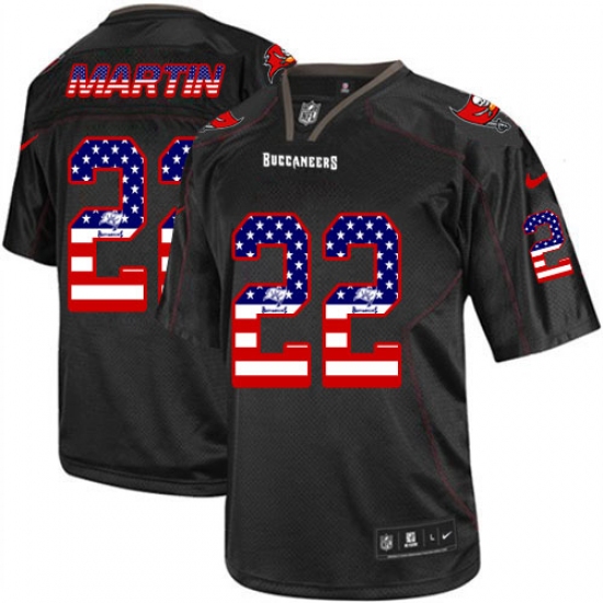 Men's Nike Tampa Bay Buccaneers #22 Doug Martin Elite Black USA Flag Fashion NFL Jersey - Ujersey