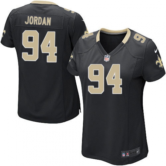 Women's Nike New Orleans Saints #94 Cameron Jordan Game Black Team Color NFL Jersey - Ujersey