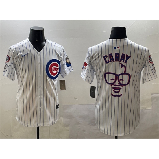 Men's Chicago Cubs White Harry Caray 'Holy Cow' Limited Stitched Baseball Jersey
