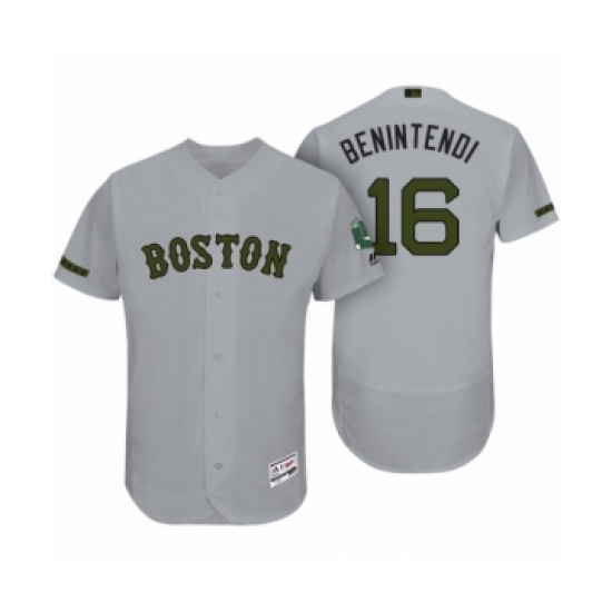 Men's Boston Red Sox #16 Andrew Benintendi Gray 2017 Memorial Day Collection Flexbase Jersey - Ujersey