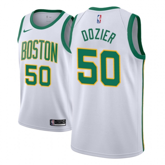 Men NBA 2018-19 Boston Celtics #50 P J Dozier City Edition White Jersey - Ujersey