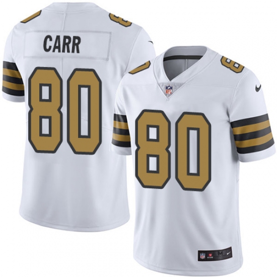 Men's Nike New Orleans Saints #80 Austin Carr Limited White Rush Vapor Untouchable NFL Jersey - Ujersey