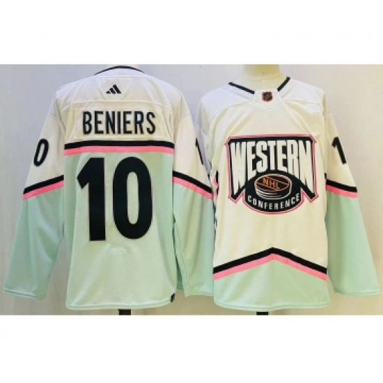 Men's Seattle Kraken #10 Matty Beniers 2023 White All-Star Game Stitched Jersey - Ujersey