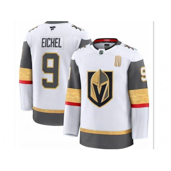 Men's Vegas Golden Knights #9 Jack Eichel White With A Authentic Jersey - Ujersey