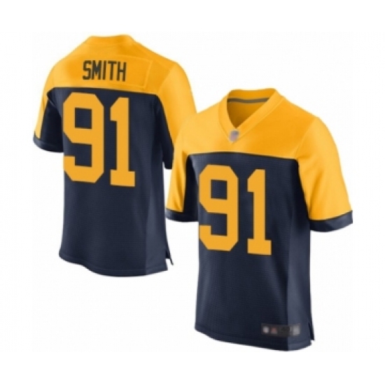 Men's Green Bay Packers #91 Preston Smith Elite Navy Blue Alternate Football Jersey - Ujersey