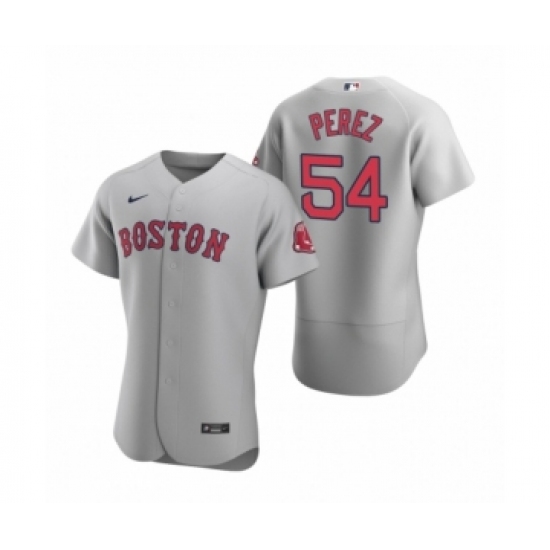 Men's Boston Red Sox #54 Martin Perez Nike Gray Authentic Road Jersey - Ujersey