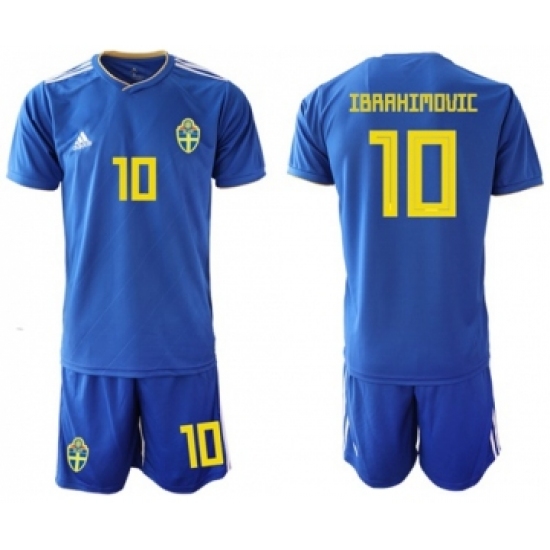 Sweden #10 Ibrahimovic Away Soccer Country Jersey