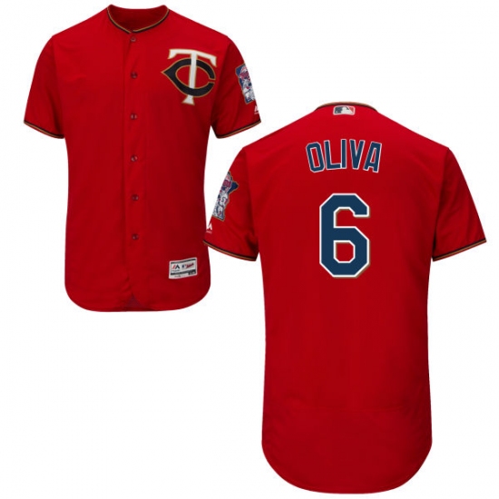 Men's Majestic Minnesota Twins #6 Tony Oliva Authentic Scarlet Alternate Flex Base Authentic Collection MLB Jersey - Ujersey