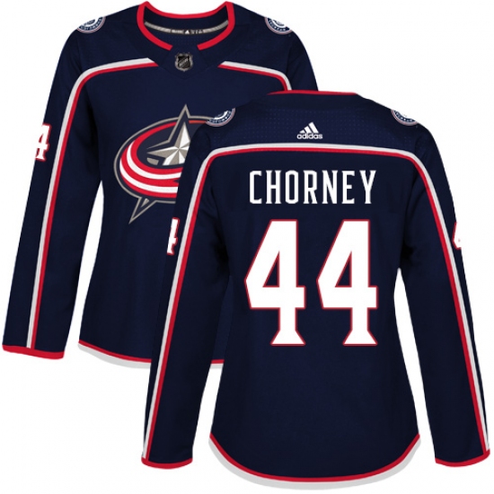 Women's Adidas Columbus Blue Jackets #44 Taylor Chorney Authentic Navy Blue Home NHL Jersey - Ujersey