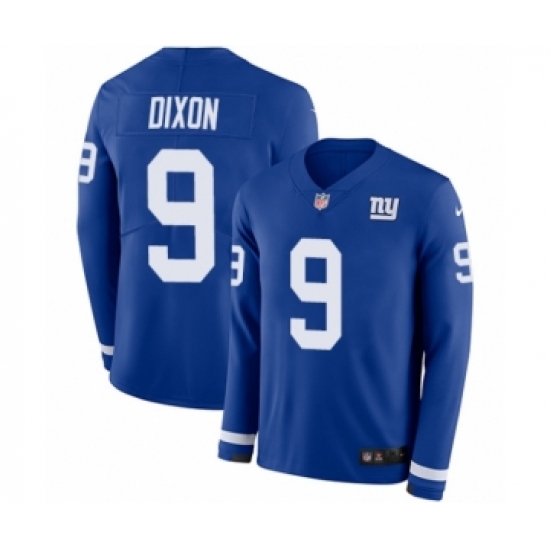 Youth Nike New York Giants #9 Riley Dixon Limited Royal Blue Therma Long Sleeve NFL Jersey - Ujersey