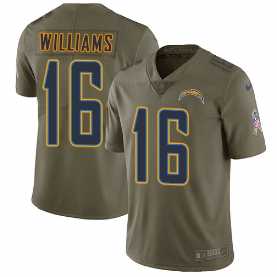 Youth Nike Los Angeles Chargers #16 Tyrell Williams Limited Olive 2017 Salute to Service NFL Jersey - Ujersey