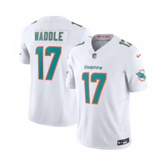 Men's Nike Miami Dolphins #17 Jaylen Waddle White 2023 F.U.S.E Vapor Limited Football Stitched Jersey - Ujersey