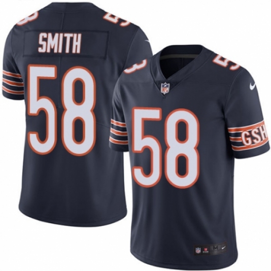 Youth Nike Chicago Bears #58 Roquan Smith Navy Blue Team Color Vapor Untouchable Elite Player NFL Jersey - Ujersey