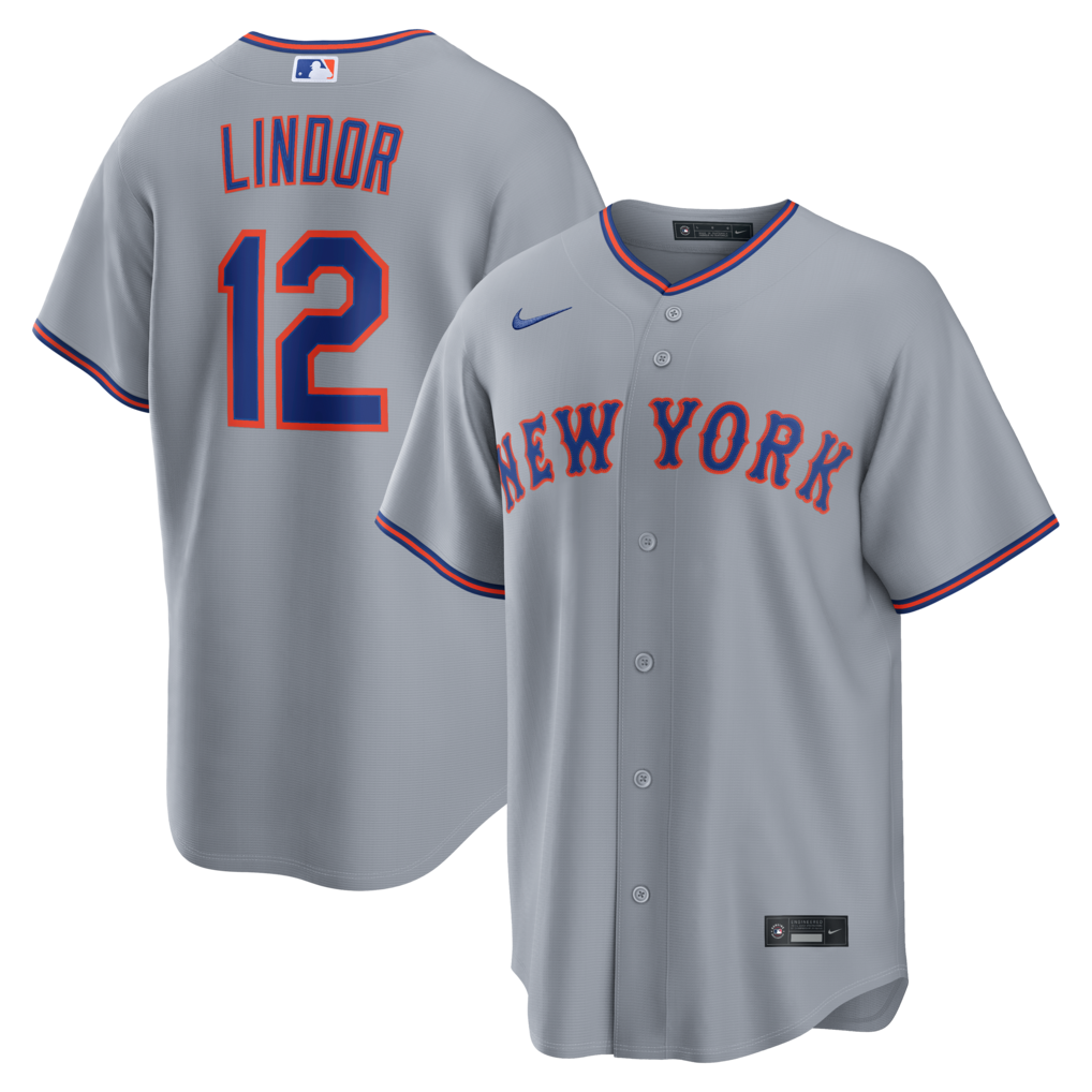 Men's New York Mets Francisco Lindor Nike Gray Road Replica Jersey - Ujersey