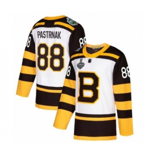 Youth Boston Bruins #88 David Pastrnak Authentic White Winter Classic 2019 Stanley Cup Final Bound Hockey Jersey - Ujersey