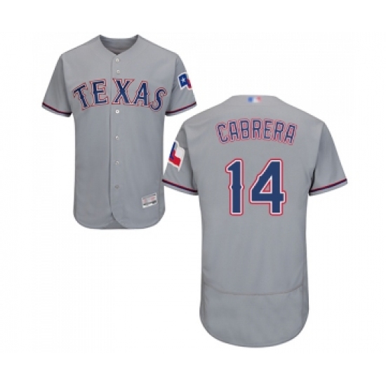 Men's Texas Rangers #14 Asdrubal Cabrera Grey Road Flex Base Authentic Collection Baseball Jersey - Ujersey