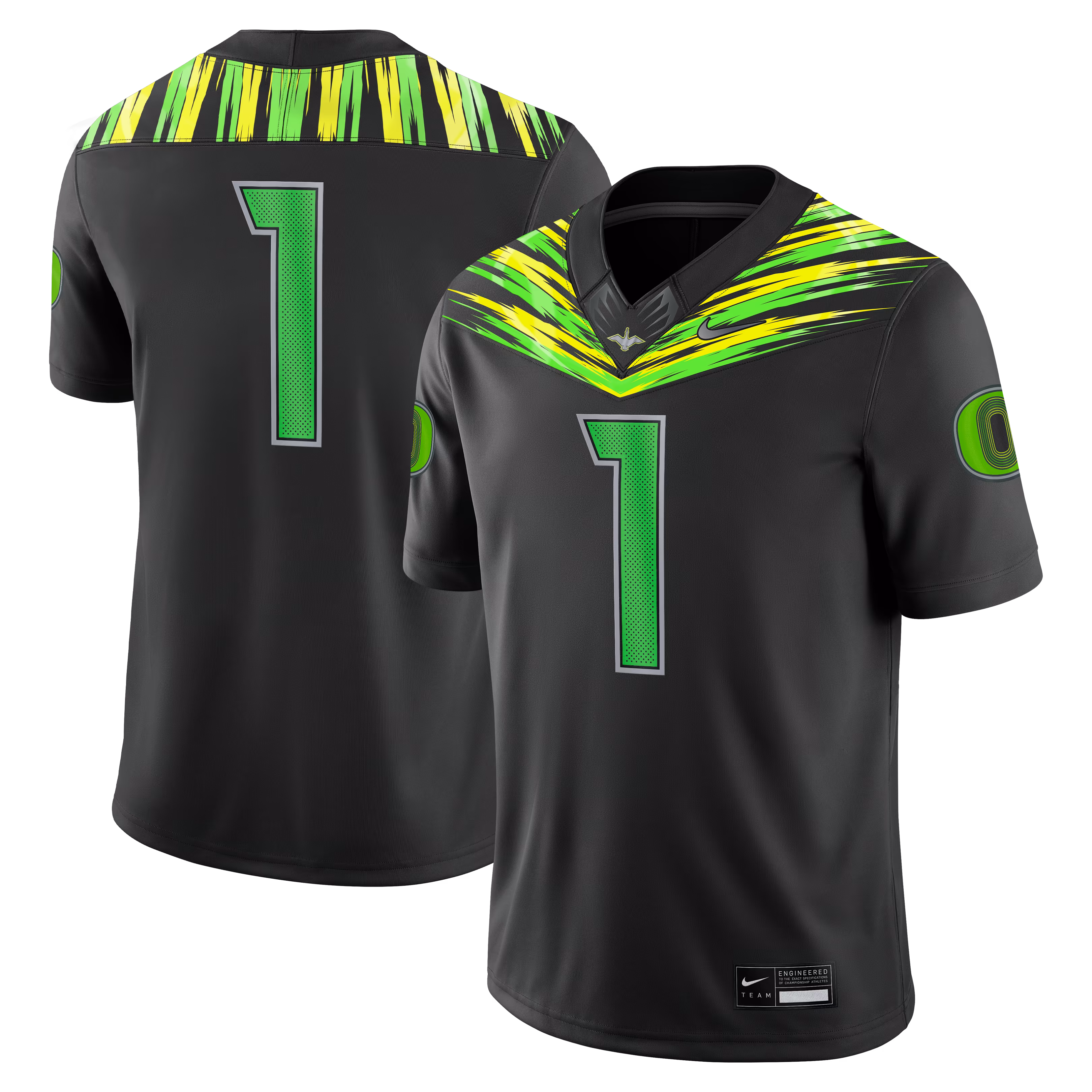 Men's Nike #1 Black Oregon Ducks Origin of Speed Game Jersey