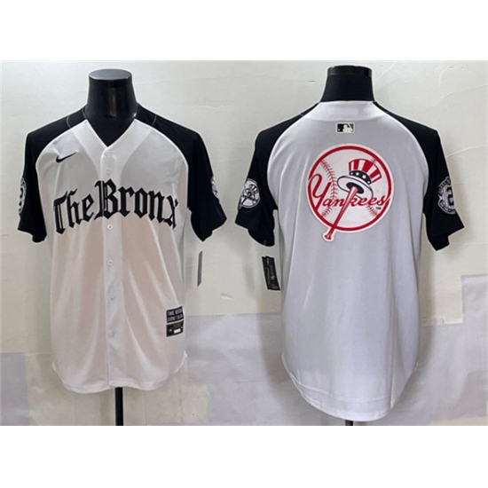 Men's New York Yankees Team Big Logo White Black 'Gothic Legacy Edition' Vapor Premier Limited Stitched Baseball Jersey - Ujersey