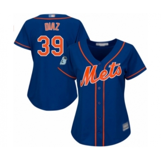 Women's New York Mets #39 Edwin Diaz Authentic Royal Blue Alternate Home Cool Base Baseball Jersey - Ujersey