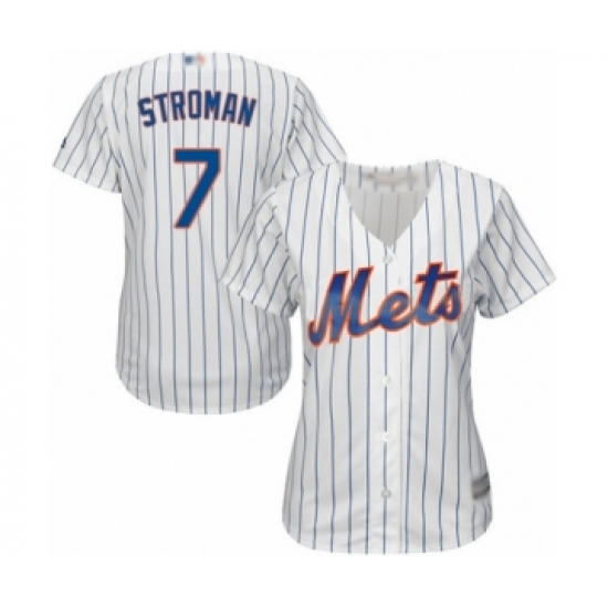 Women's New York Mets #7 Marcus Stroman Authentic White Home Cool Base Baseball Jersey - Ujersey
