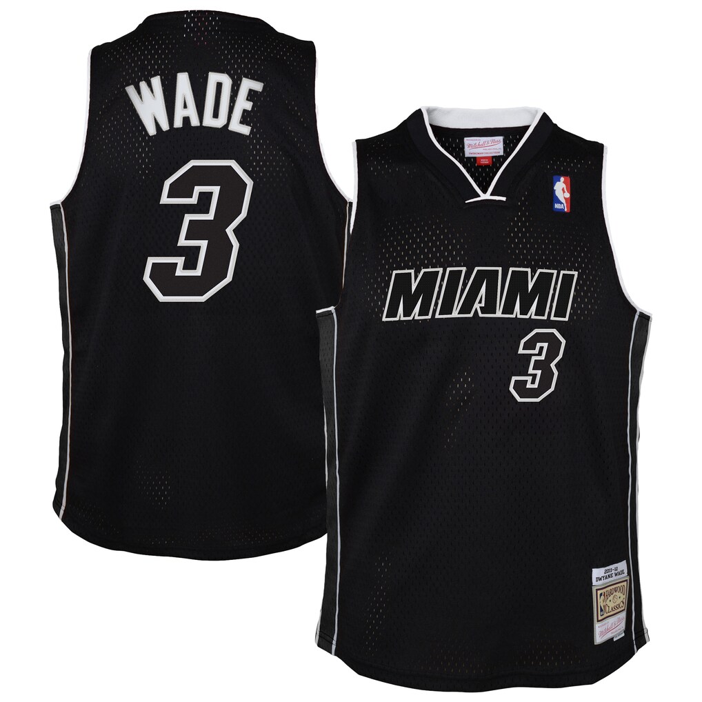 Youth Miami Heat Dwyane Wade Mitchell & Ness Black 2011/12 Hardwood Classics Swingman Alternate Jersey - Vujersey Los Angeles Rams