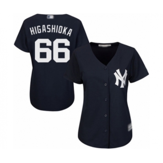 Women's New York Yankees #66 Kyle Higashioka Authentic Navy Blue Alternate Baseball Player Jersey - Ujersey