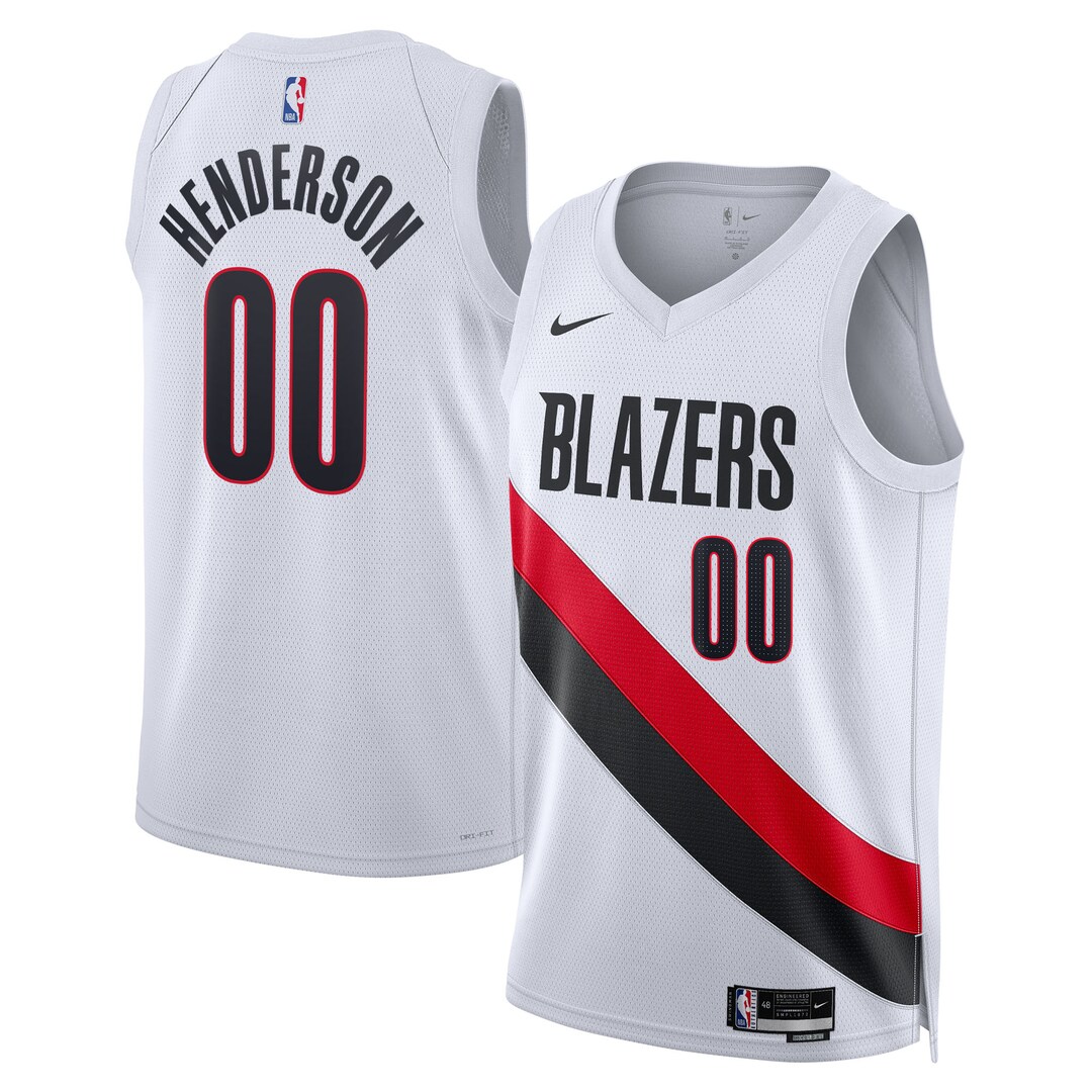Unisex Portland Trail Blazers Scoot Henderson Nike White Swingman Jersey - Association Edition - Ujersey