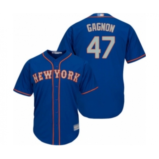 Youth New York Mets #22 Drew Gagnon Authentic Royal Blue Alternate Road Cool Base Baseball Player Jersey - Ujersey