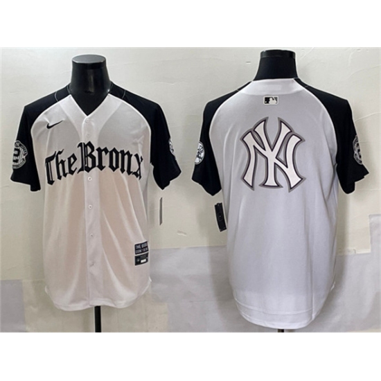 Men's New York Yankees Team Big Logo White Black 'Gothic Legacy Edition' Vapor Premier Limited Stitched Baseball Jerseys - Ujersey