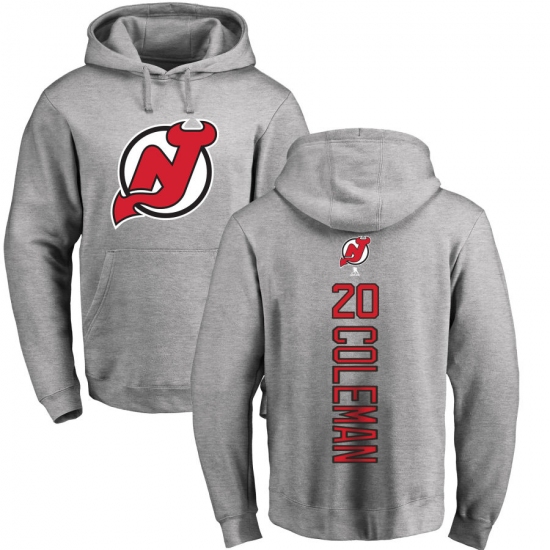 NHL Adidas New Jersey Devils #20 Blake Coleman Ash Backer Pullover Hoodie - Ujersey