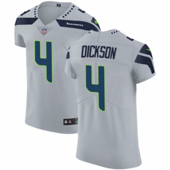 Men's Nike Seattle Seahawks #4 Michael Dickson Grey Alternate Vapor Untouchable Elite Player NFL Jersey - Ujersey