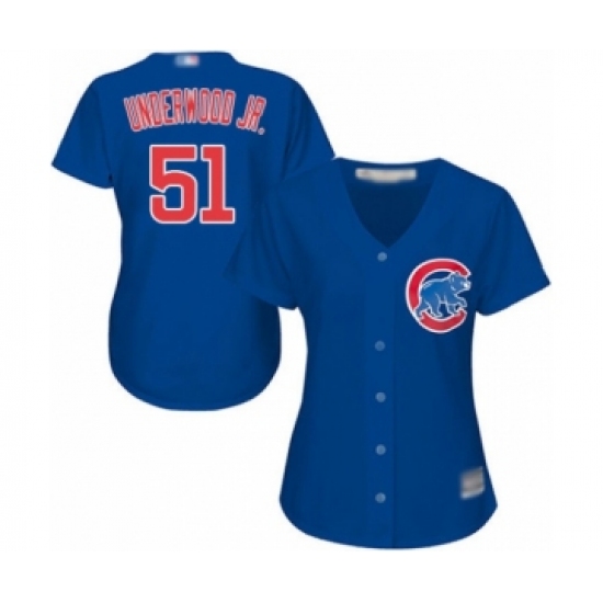 Women's Chicago Cubs #51 Duane Underwood Jr. Authentic Royal Blue Alternate Cool Base Baseball Player Jersey - Ujersey