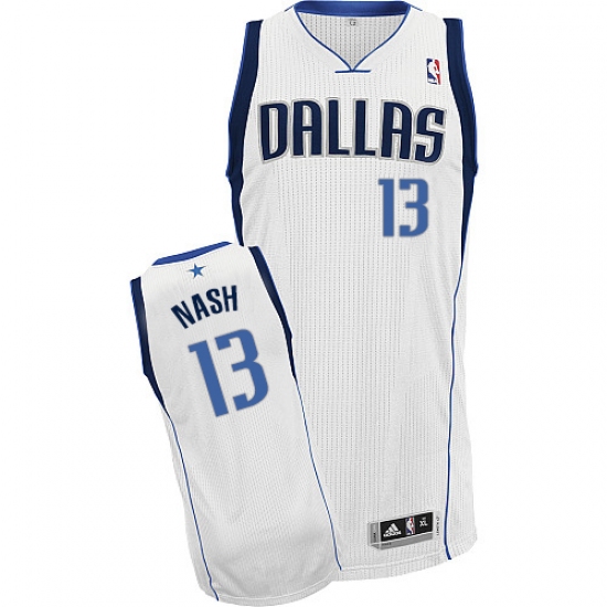 Men's Adidas Dallas Mavericks #13 Steve Nash Authentic White Home NBA Jersey - Ujersey
