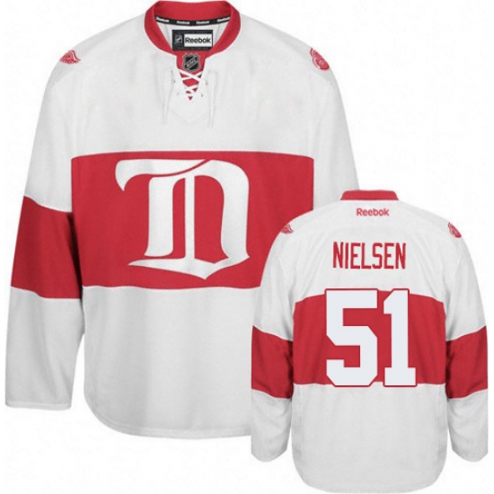 Youth Reebok Detroit Red Wings #51 Frans Nielsen Premier White Third NHL Jersey - Ujersey
