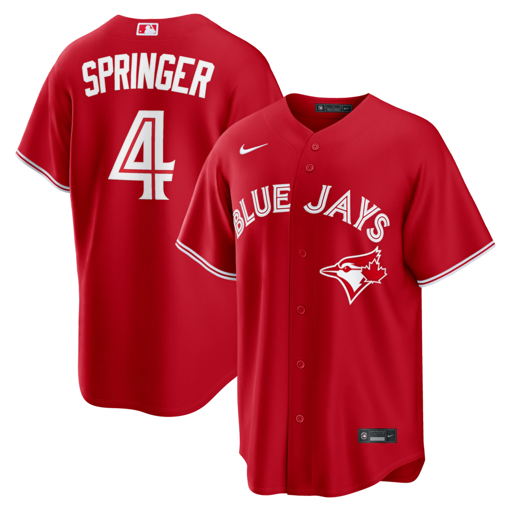 Men's Toronto Blue Jays George Springer Nike Red Canada Day Replica Jersey - SUjersey01