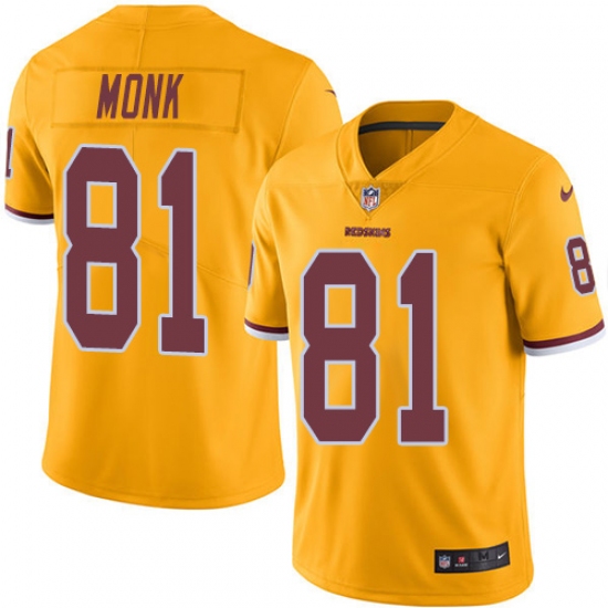 Youth Nike Washington Redskins #81 Art Monk Limited Gold Rush Vapor Untouchable NFL Jersey