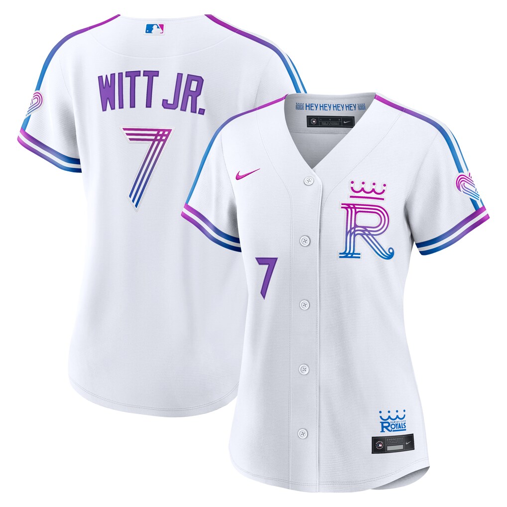 Women's Kansas City Royals Bobby Witt Jr. Nike White 2026 City Connect Stadium Jersey - Ujersey Shop