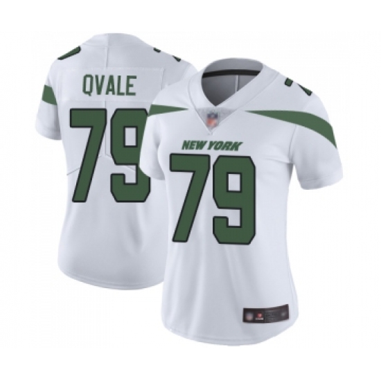 Women's New York Jets #79 Brent Qvale White Vapor Untouchable Limited Player Football Jersey - Ujersey