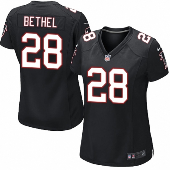 Women's Nike Atlanta Falcons #28 Justin Bethel Game Black Alternate NFL Jersey - Ujersey