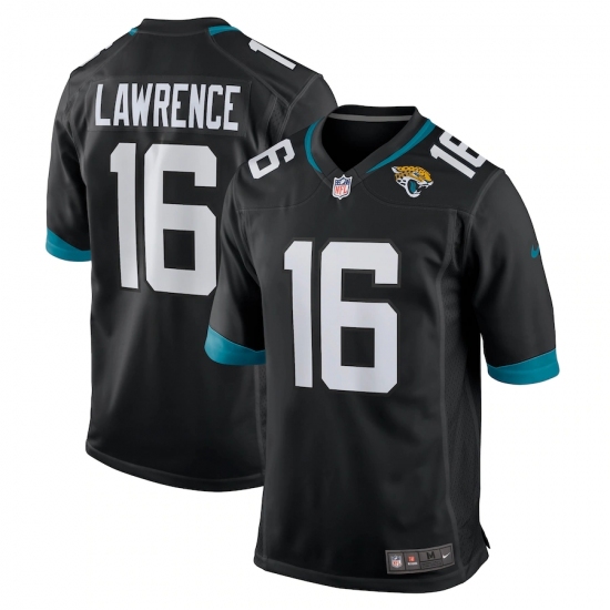 Youth Jacksonville Jaguars #16 Trevor Lawrence Black Nike Teal 2021 NFL Draft First Round Pick Game Jersey