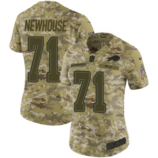 Women's Nike Buffalo Bills #71 Marshall Newhouse Limited Camo 2018 Salute to Service NFL Jersey