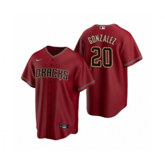 Men's Arizona Diamondbacks #20 Luis Gonzalez Nike Red 2020 Replica Alternate Jersey - Ujersey