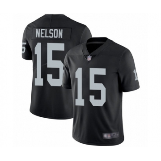 Youth Oakland Raiders #15 J. Nelson Black Team Color Vapor Untouchable Limited Player Football Jersey